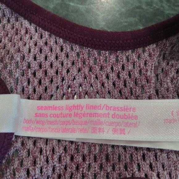 VICTORIA'S SECRET PINK SEAMLESS LIGHTLY LINED PADDED SPORTS BRA SIZE LARGE - Picture 6 of 9